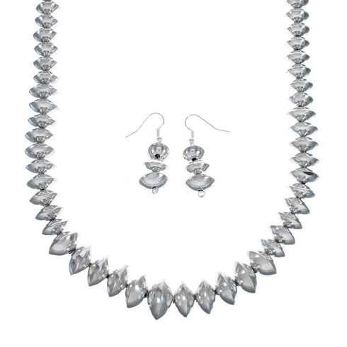 Navajo Authentic Sterling Silver Necklace Earrings Set JX127044